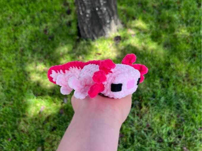 Glued-on eyes and mouth