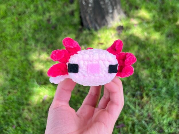Glued-on eyes and mouth